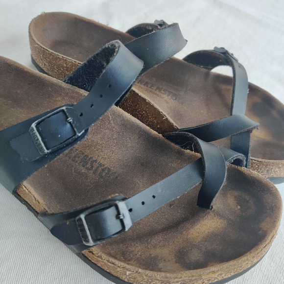 BIRKENSTOCK Women's MAYARI Birko-Flor Toe Loop Sandals Size 39 8/8.5 Black Shoes - Picture 10 of 11